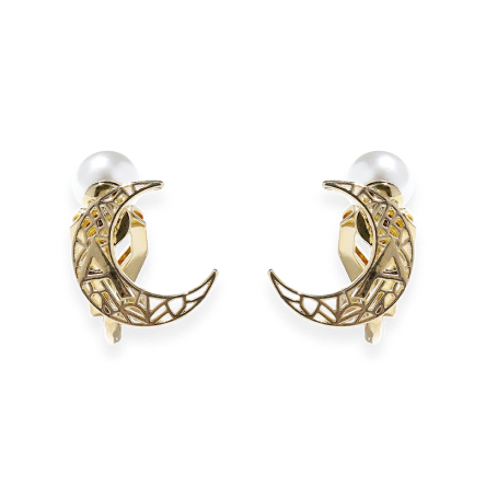 A & Moon Earrings GOLD