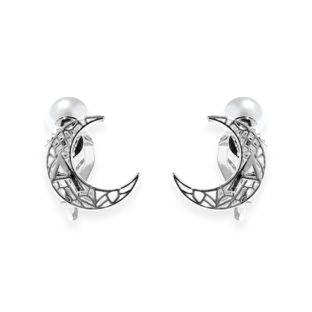 A & Moon Earrings SILVER