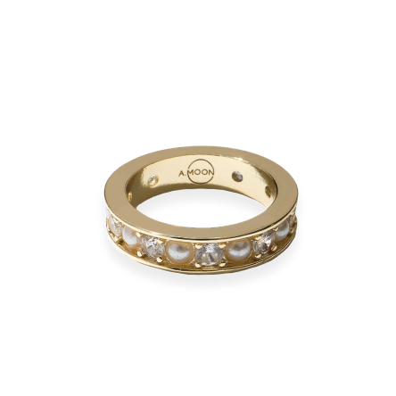 Moon Pearl & Studs Ring GOLD