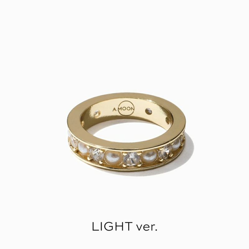 高速 割引 平日 Ring(Gold)-LIGHT Studs & Pearl Moon ver.- A.MOON | アクセサリー