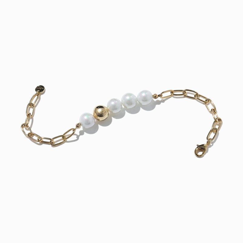 Moon Pearl & Sun Bracelet(Gold)-LIGHT ver.- | A.MOON