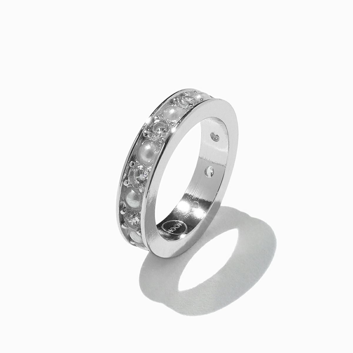 Moon Pearl & Studs Ring(Silver)-LUXE ver.- | A.MOON