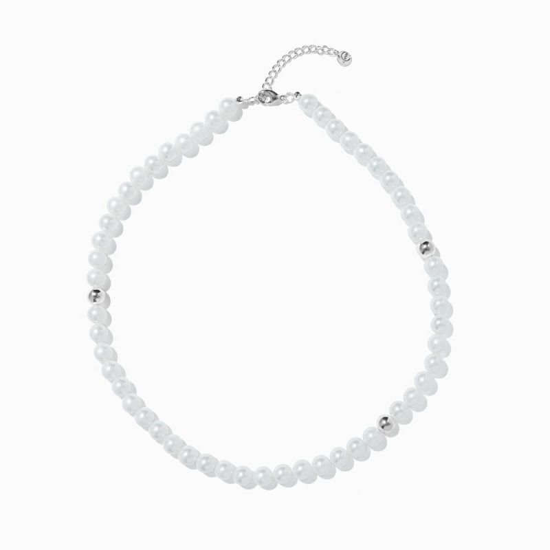 Moon Pearl ＆ Sunlight Bijou Necklace Set（Silver）-Light